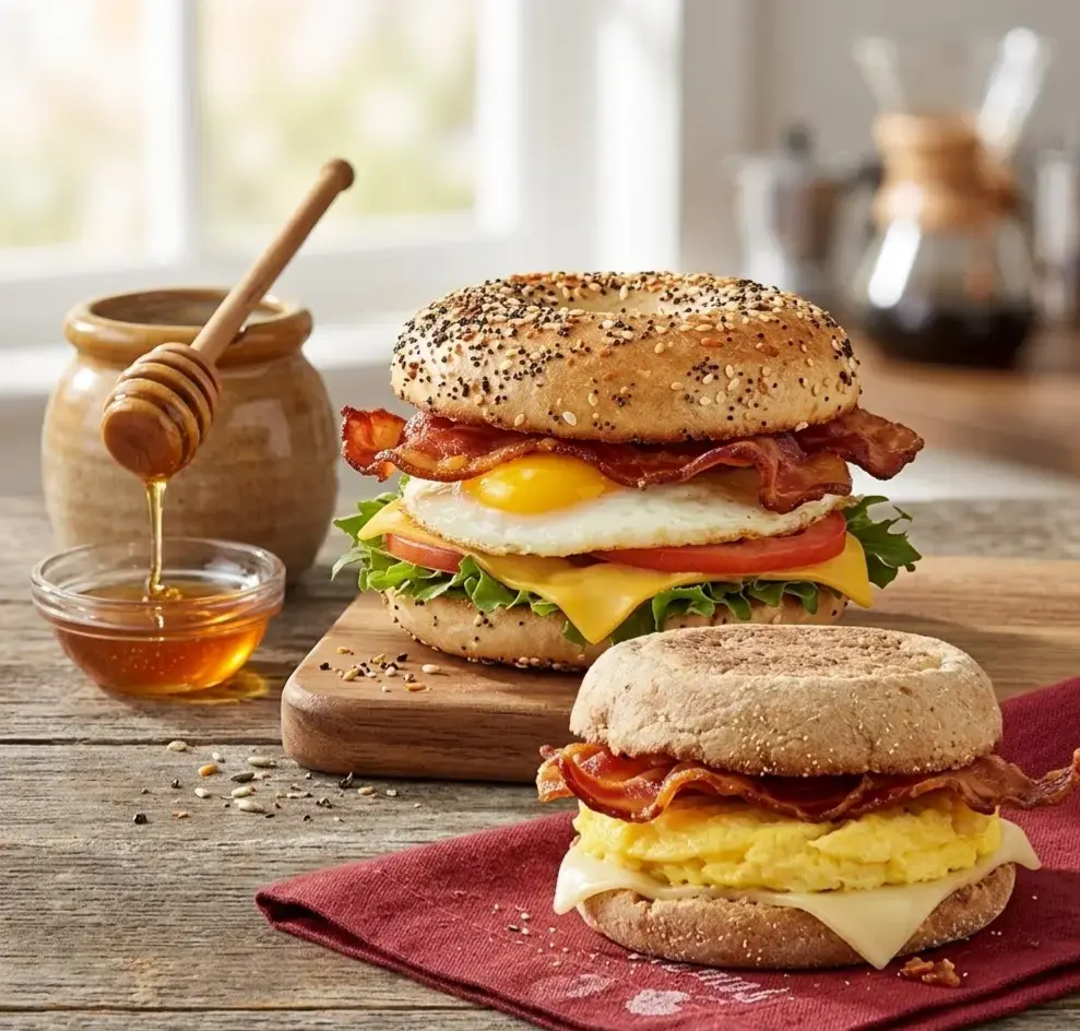 Smoky Honey Bacon Bagel